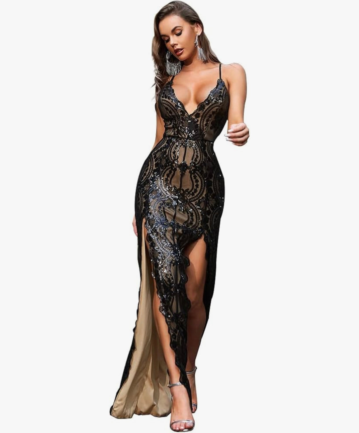 Sexy black lace dress