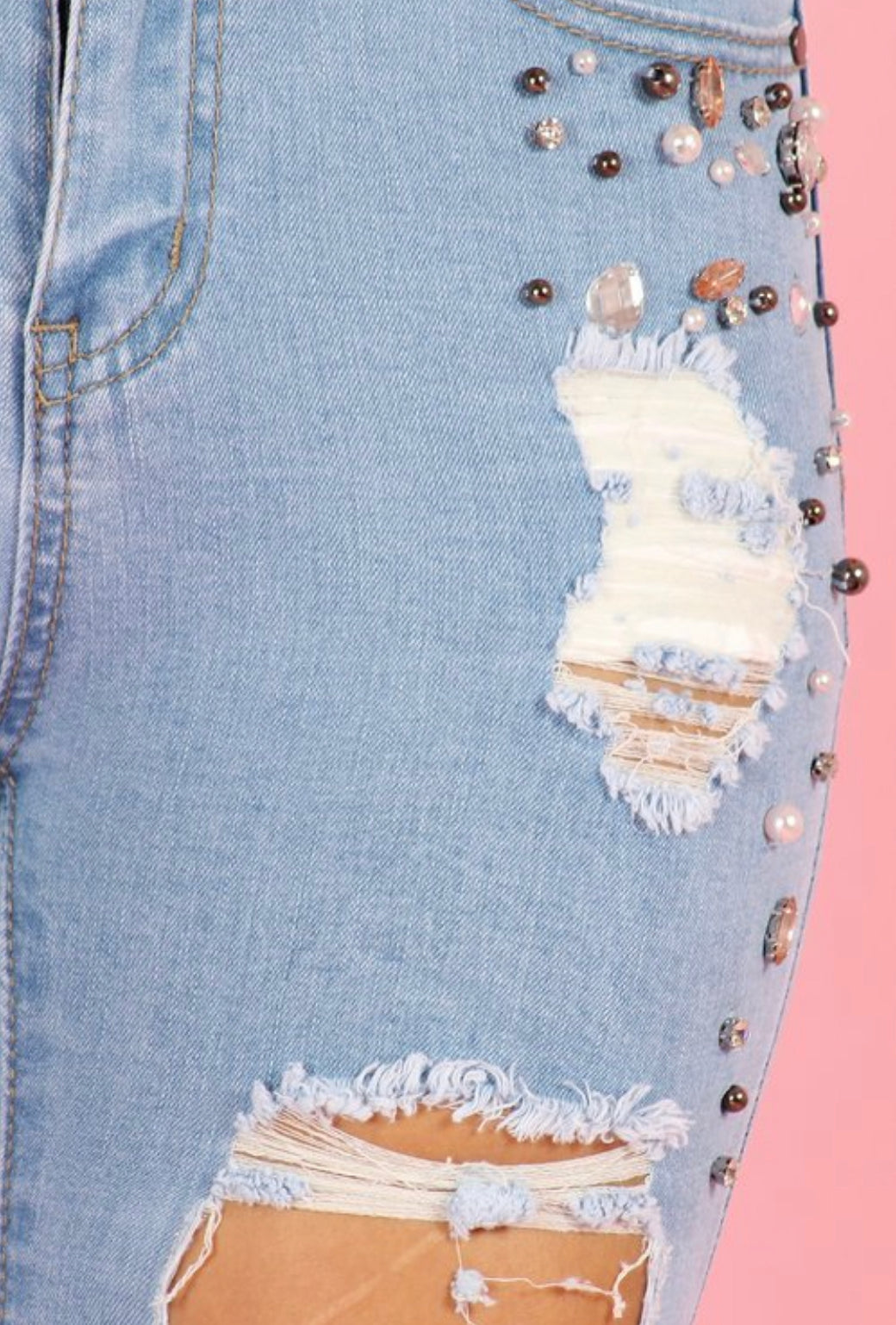 Denim high waisted jeans