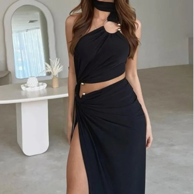 Goddess maxi cutout dress