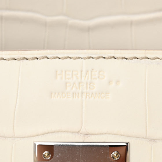 Matte Niloticus Crocodile Himalaya Birkin 25 Blanc