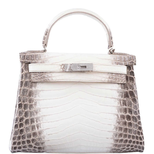 Hermès Diamond Himalayan Kelly 28 Matte Nilo Crocodile 18K White Gold Diamond Hardware