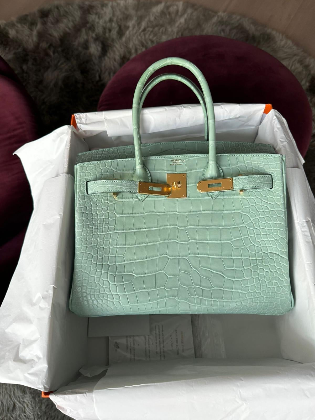 Hermes Birkin B25 aligator GHW