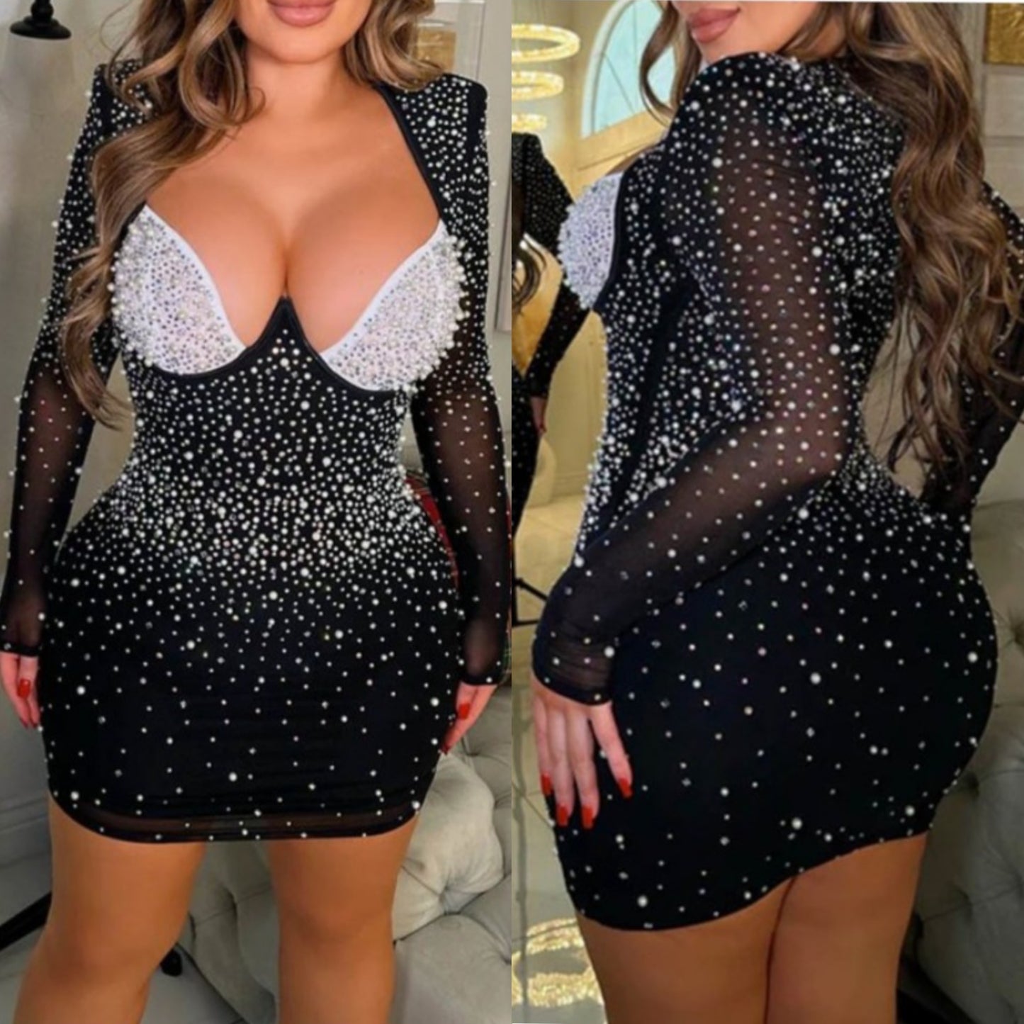 Diamond mini dress.