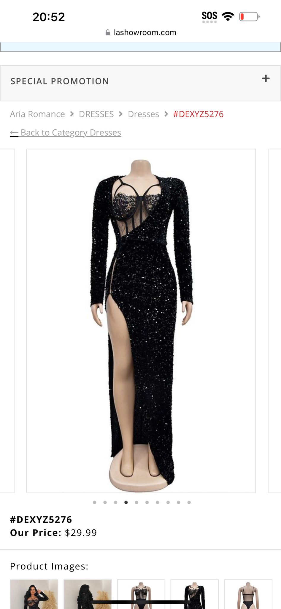 Red carpet goddess in Sequin