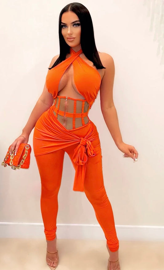 caged jumpsuit