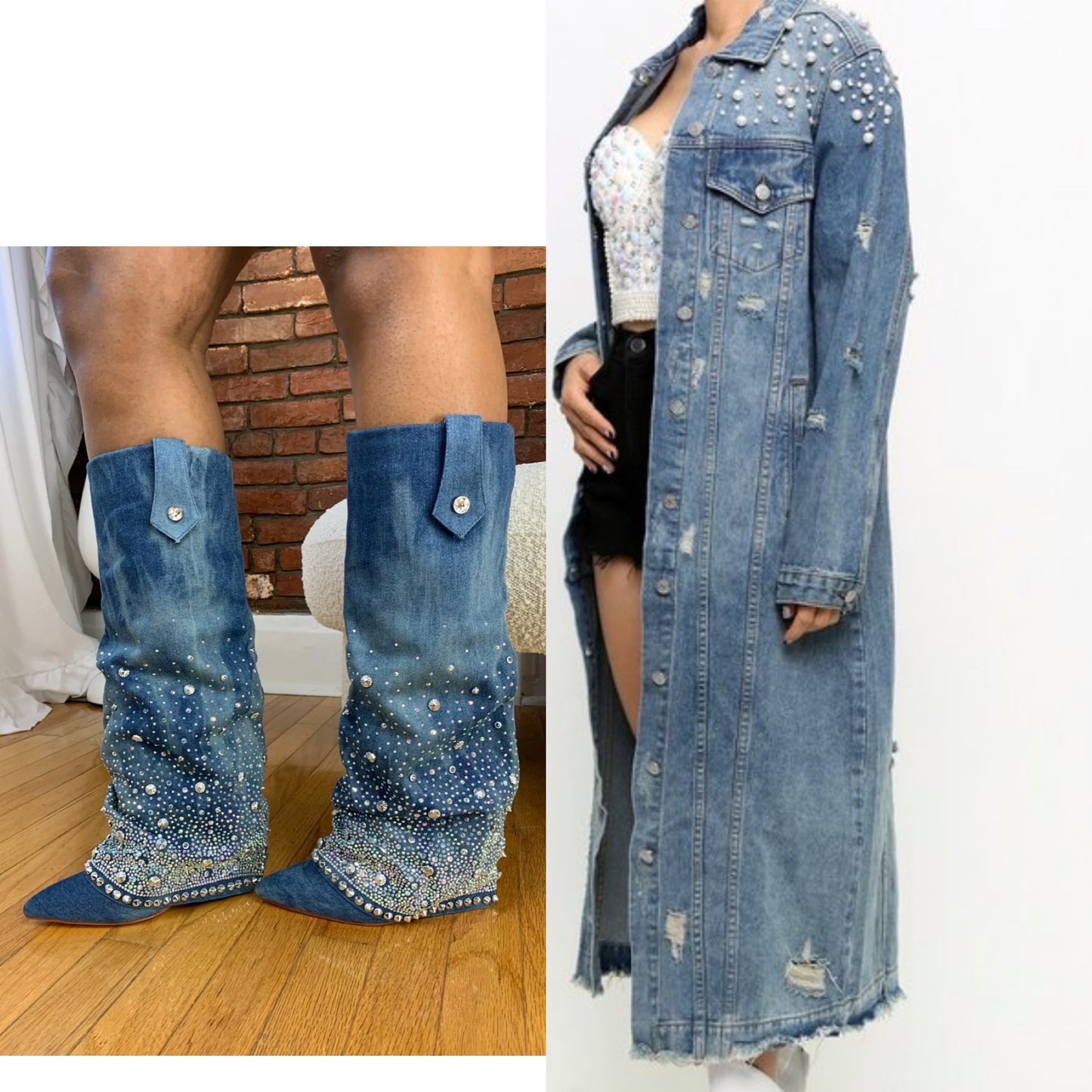 Rhinestone Denim Jacket