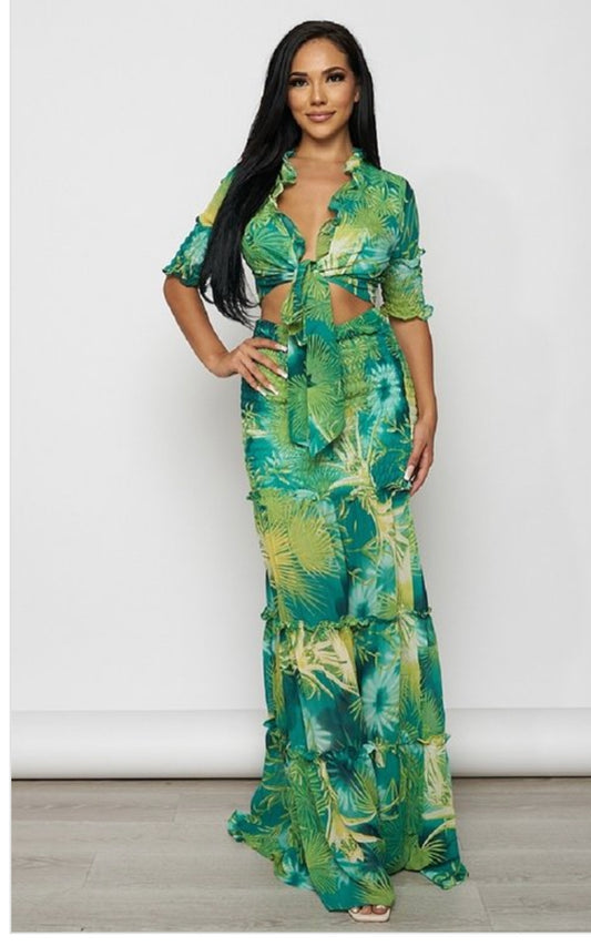 TROPICAL GODDESS MAXI SKIRT SET