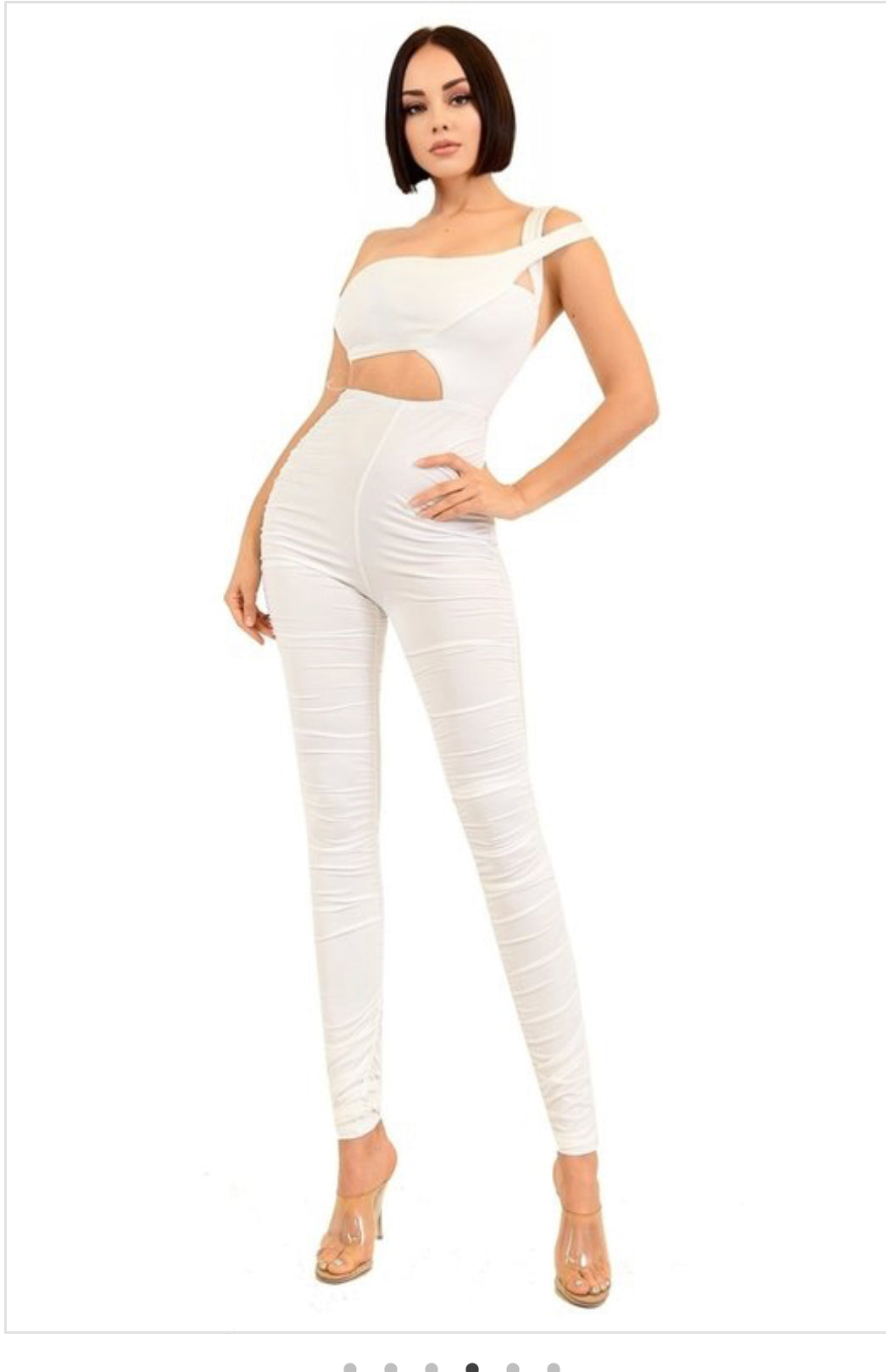ONE SHOULDER STRAP CUTOUT JUMPSUIT