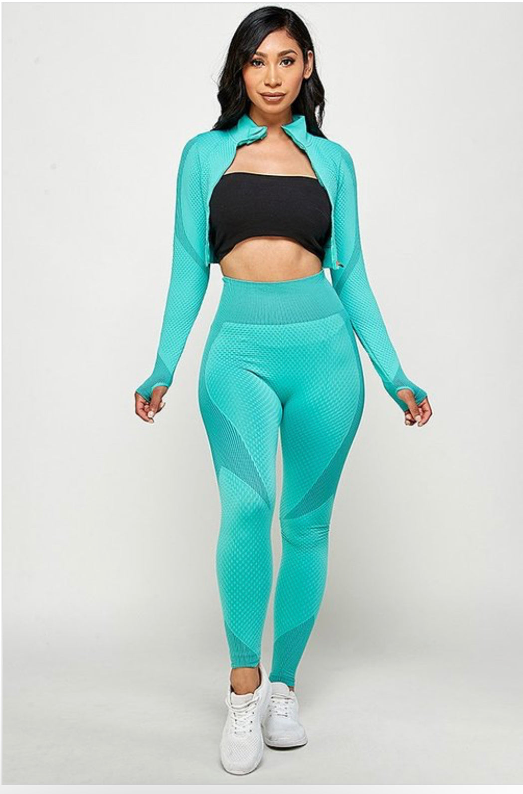 Sport Legging zip up crop set