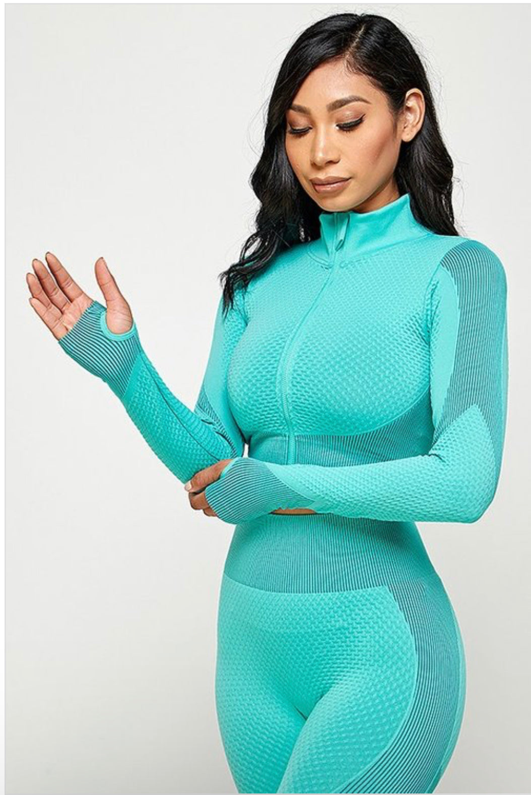 Sport Legging zip up crop set