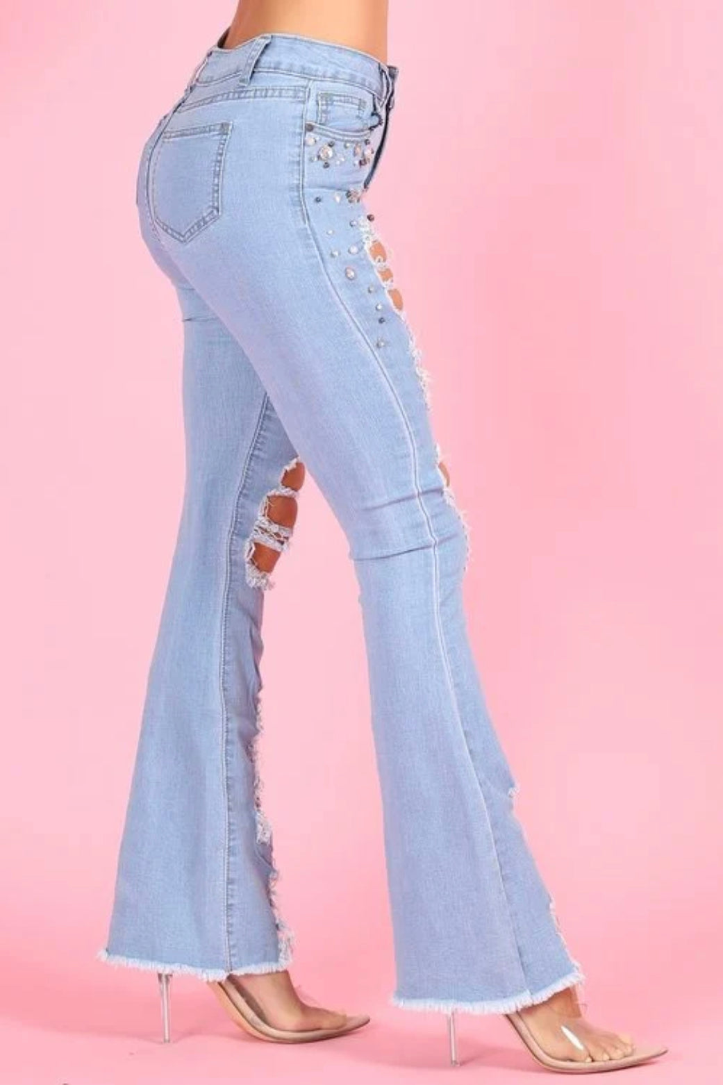 Denim high waisted jeans