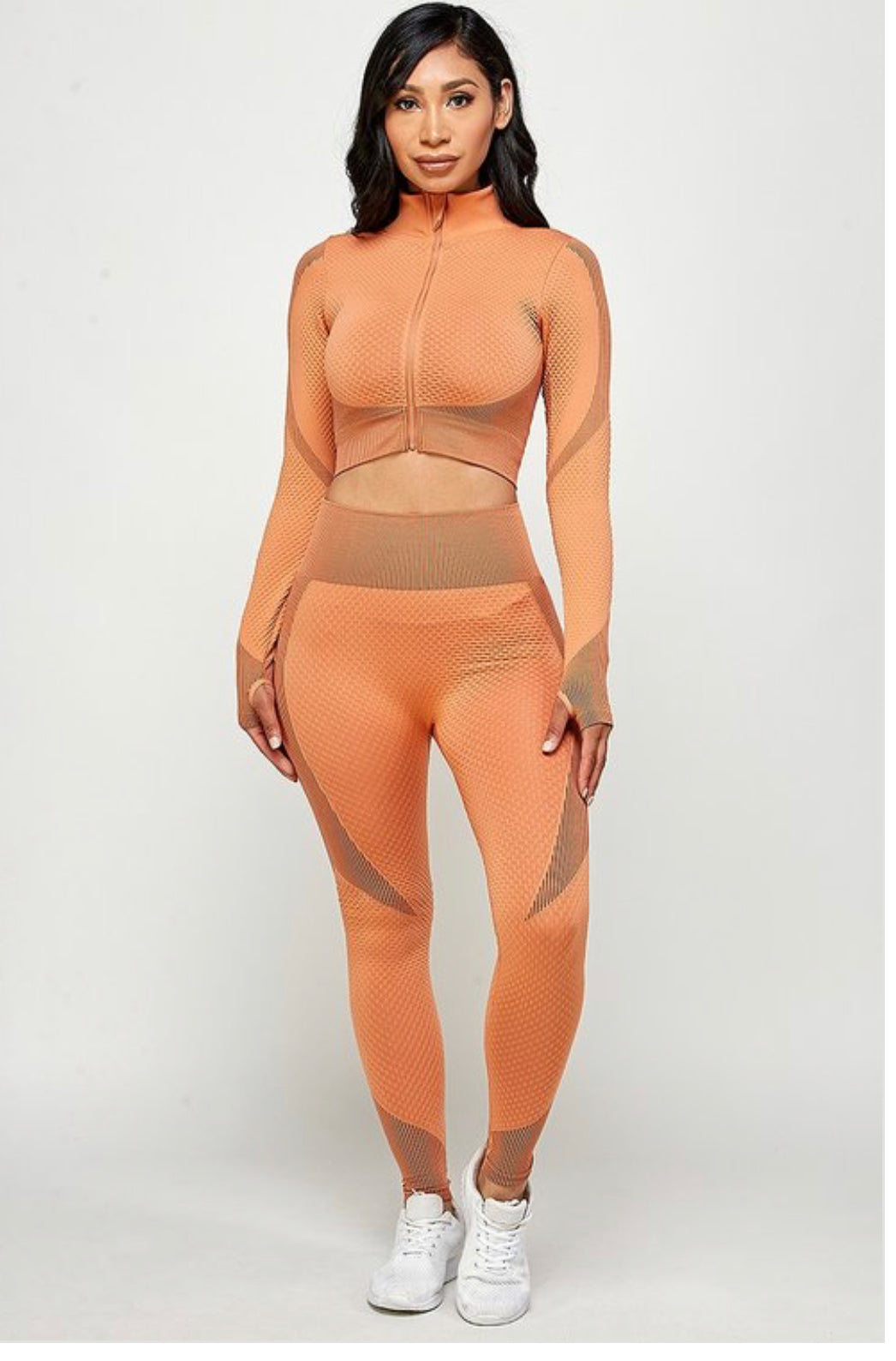 Zip up crop gym jumpsuit